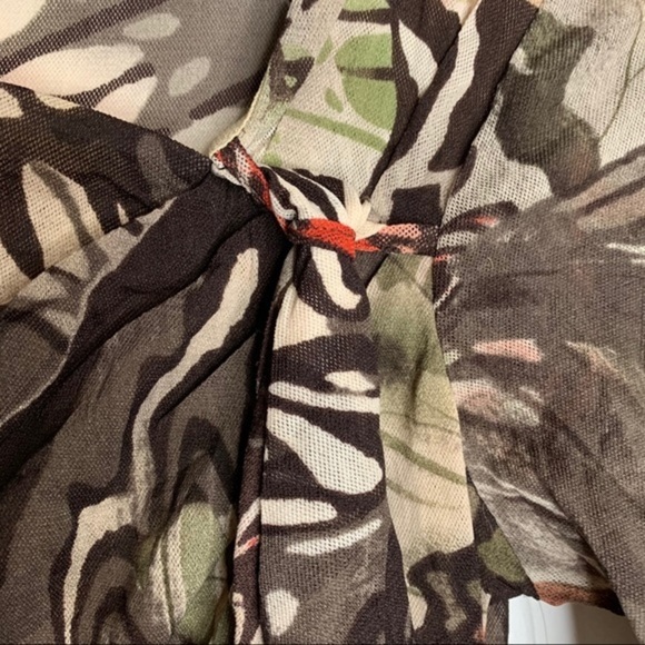 Tribal Boat Neck Butterfly Abstract Print Top Sz S - Picture 5 of 9